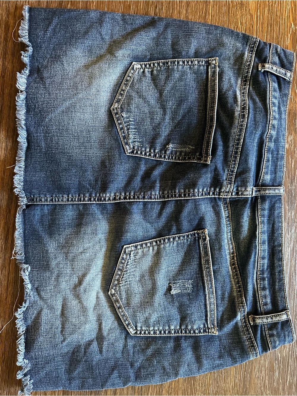 Altar'd State Embroidered Dark Blue Denim Mini Skirt - Picture 3 of 3